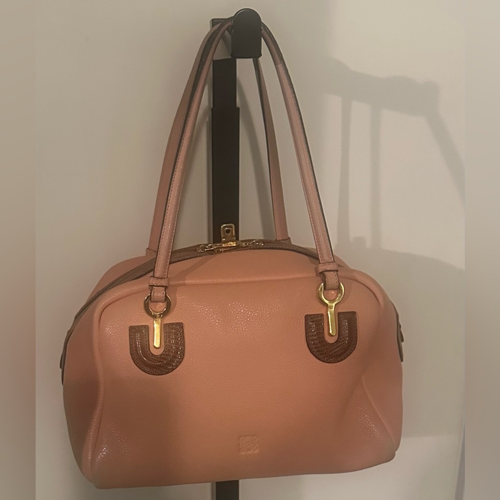 LOEWE VINTAGE Anagram Small Boston Handbag